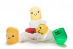 Vitamínová kapsle naplněná bavlněným ručníkem bílé barvy